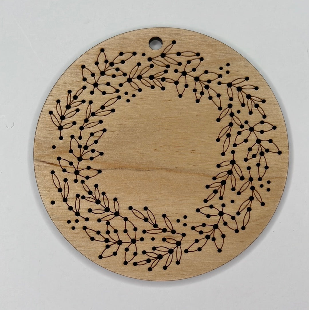 Holiday Wreath Ornament Stitch Disks