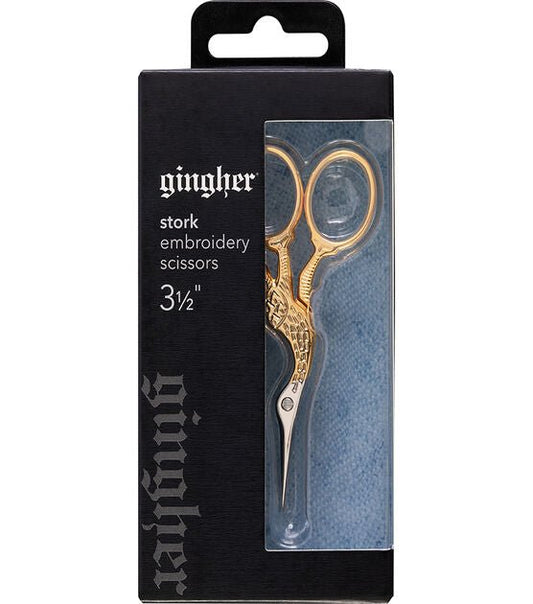 Gingher Stork Embroidery Scissors 3.5” - Lucky Jonquil - Scissors