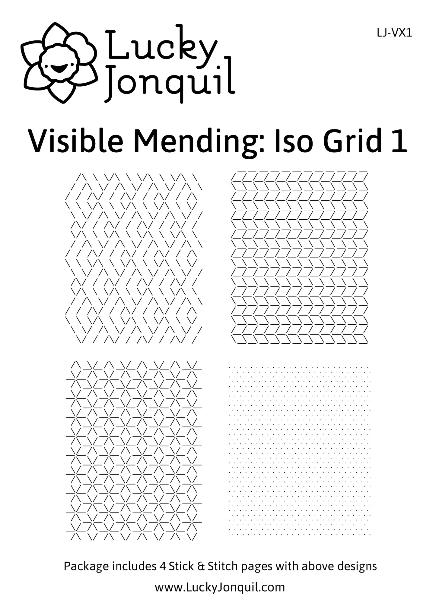 Stick & Stitch Visible Mending - Lucky Jonquil - Pattern