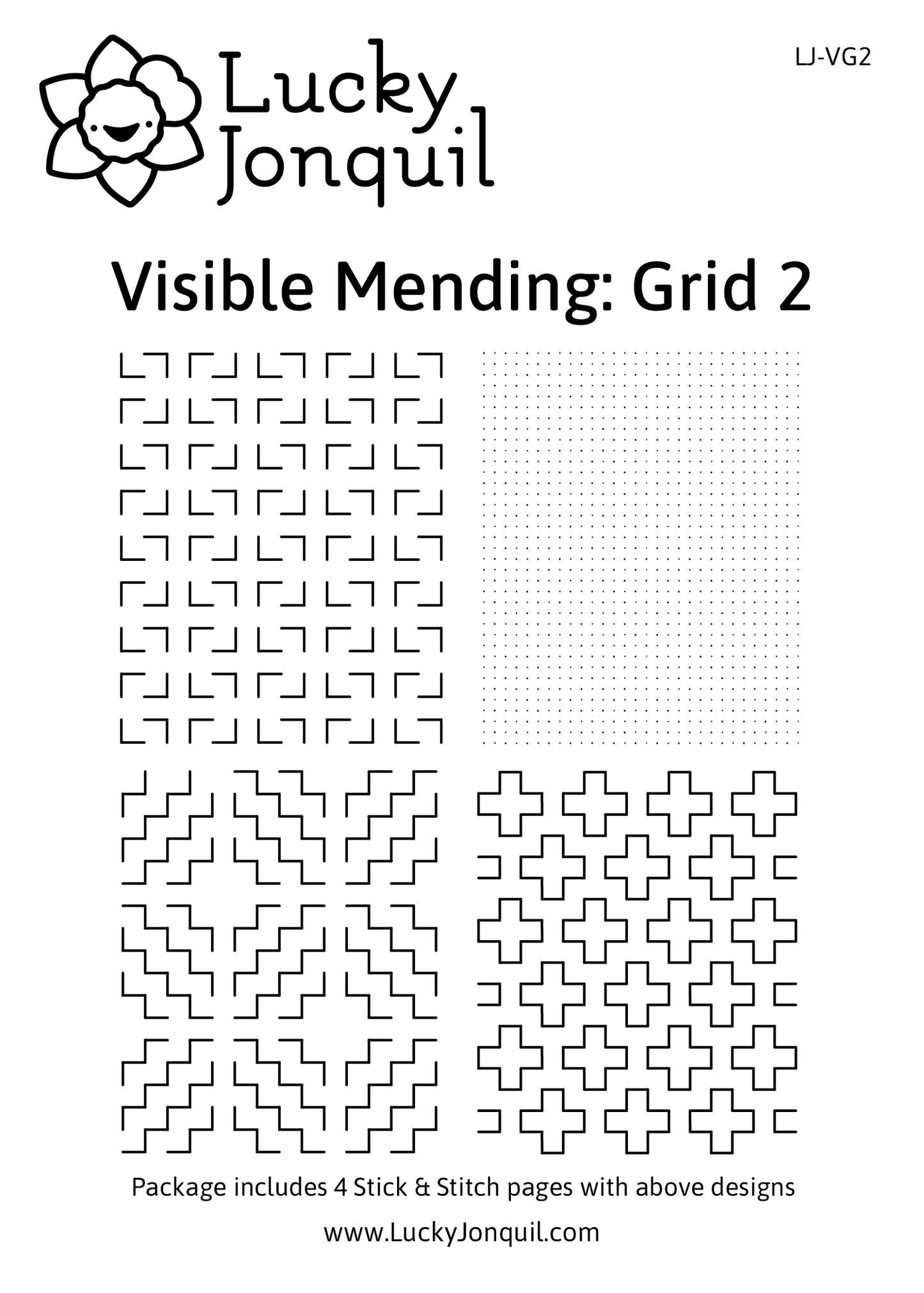 Stick & Stitch Visible Mending - Lucky Jonquil - Pattern