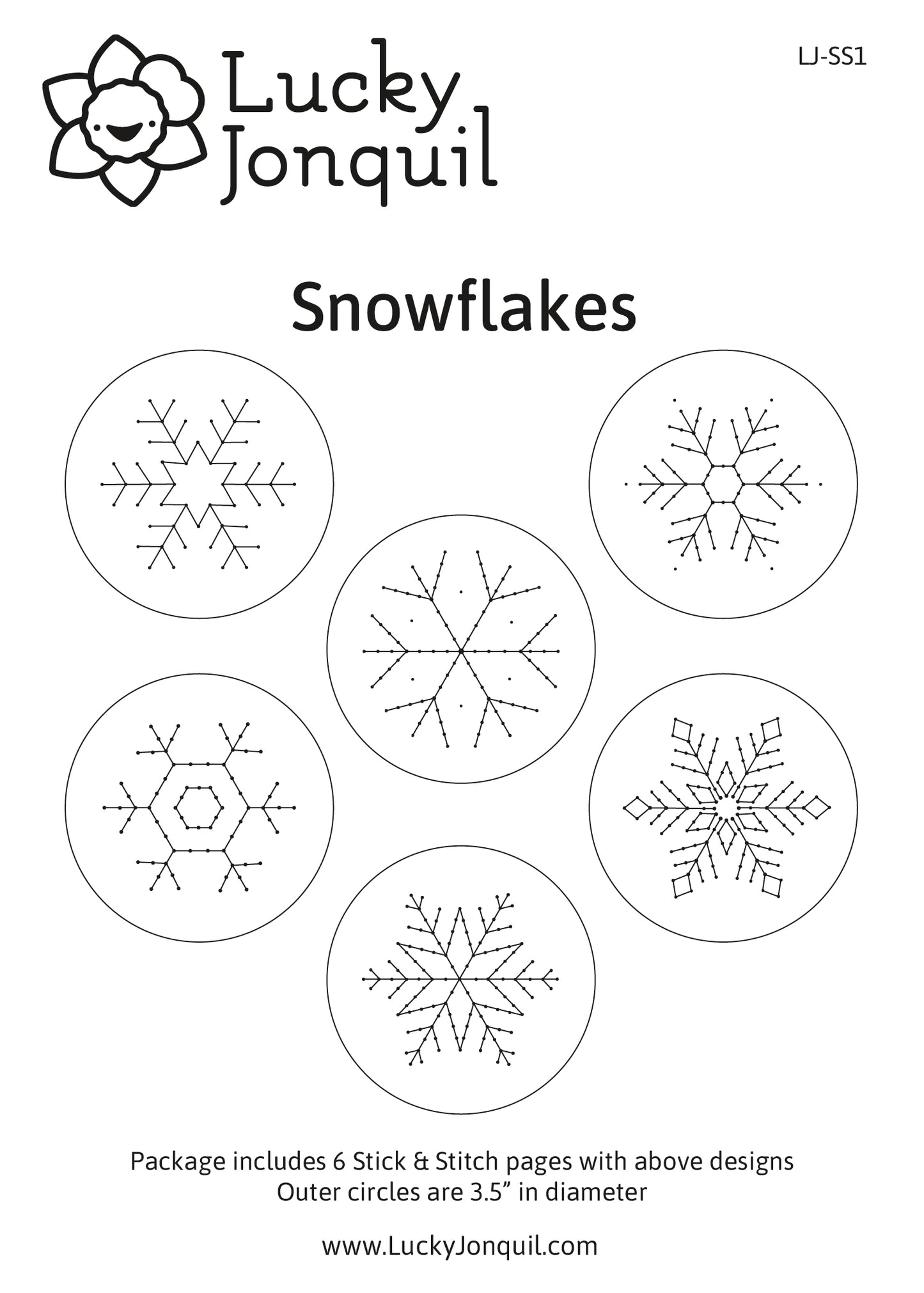 Stick & Stitch Snowflakes - Lucky Jonquil - Pattern