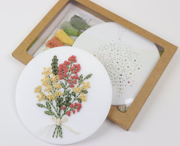 Daisy Bouquet Acrylic Embroidery Stitch Disk Kit
