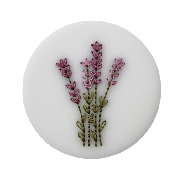 Lavender Sprig Embroidery Stitch Disk Kit