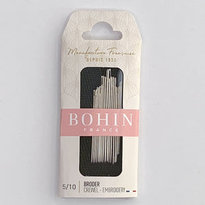 Bohin Crewel Embroidery Needles, Assorted Sizes 5/7/9/10