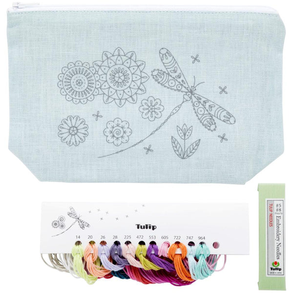 Dragonfly Embroidery Pouch Kit